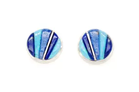 David Rosales Round Blue Sky Earrings